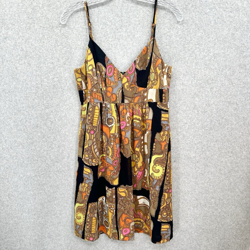 Trina Turk Los Angeles Women's‎ Retro 70's Style Mod Silk Mini Dress Size 8
